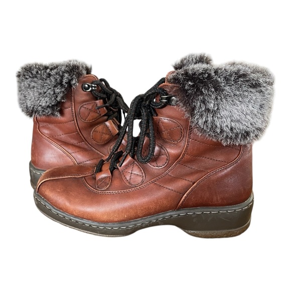 Women's Blondo Brown Lace-up Sherpa Lined Ankle Boots - Size 6 M # 714P46 - Picture 3 of 12